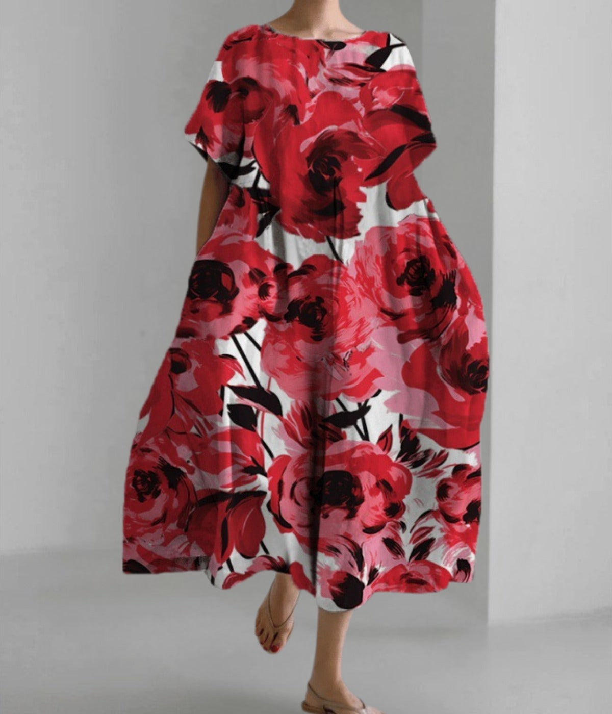 ワイドドレス フラワー サマードレス