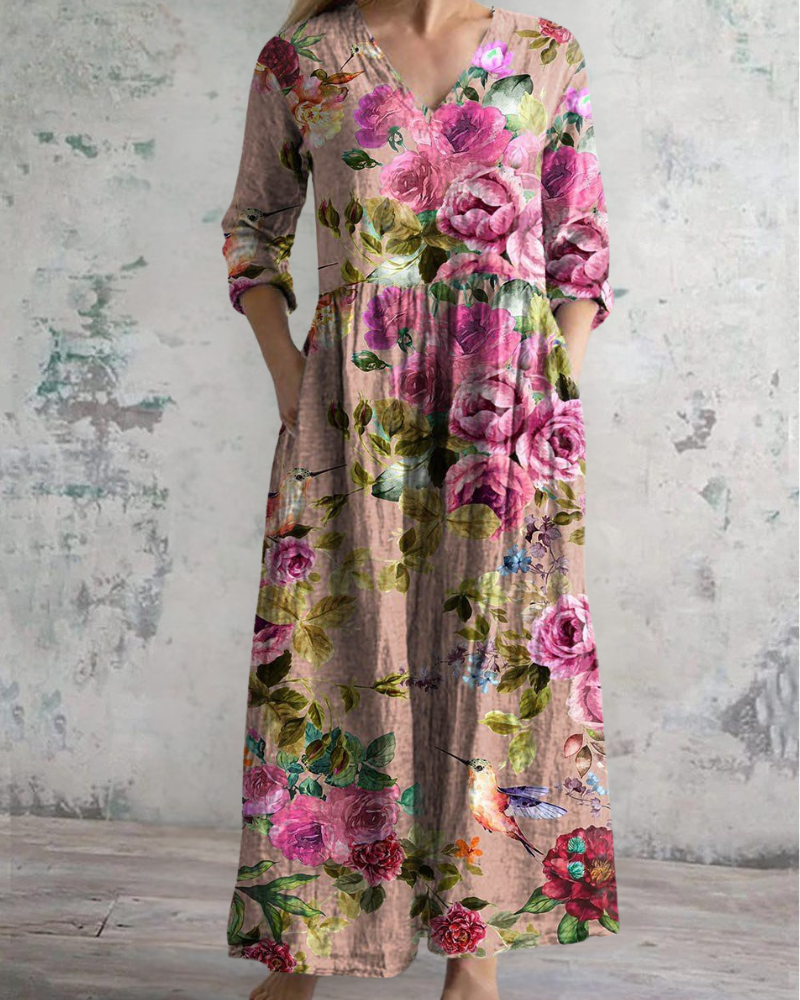 プリンテッドロングスカート ラブガーデン