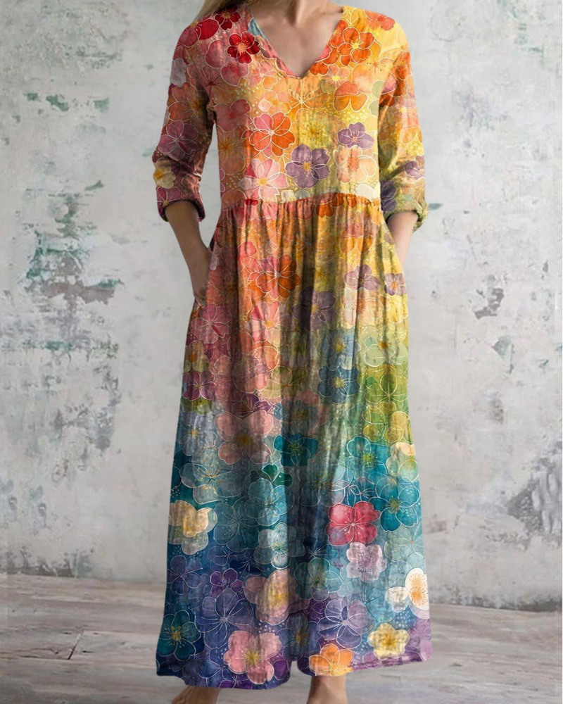 マルチカラーロングスカート