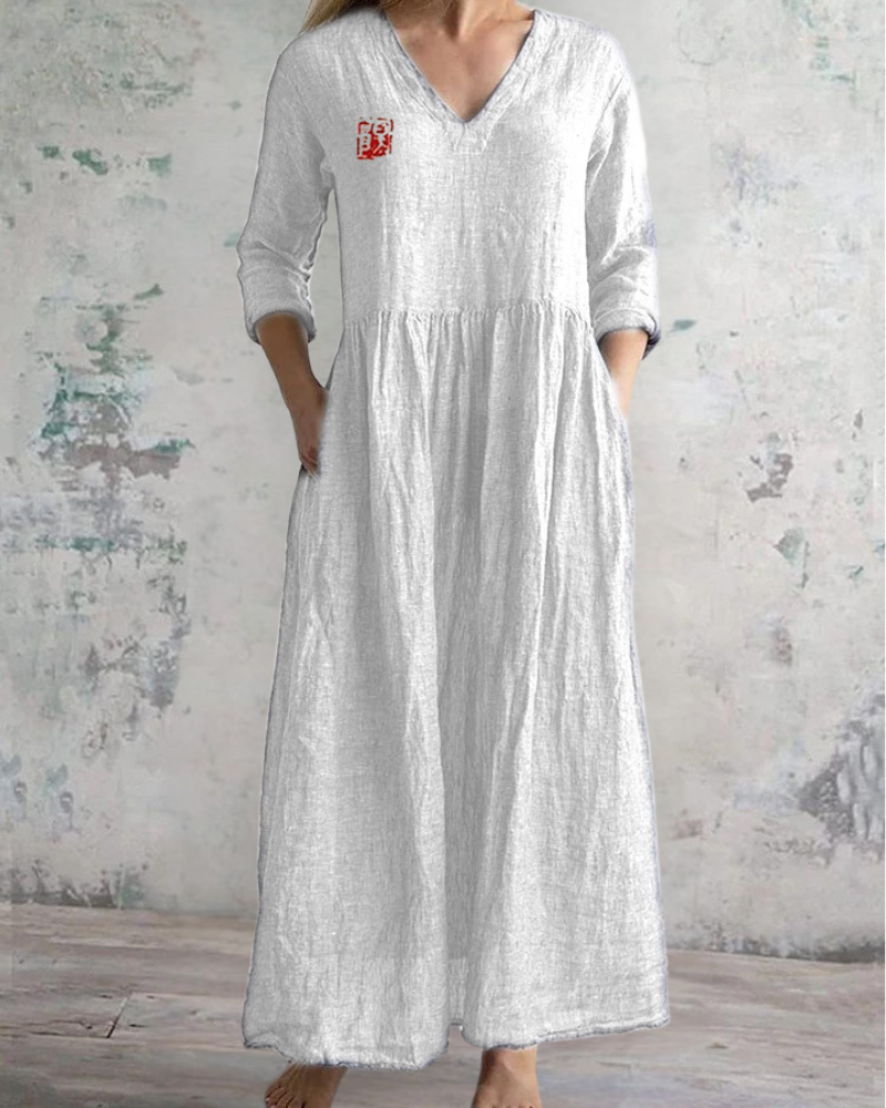 プリンテッドロングスカート ホワイト