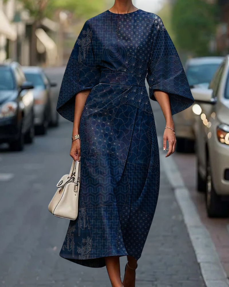 宇宙柄のエレガントなドレス
